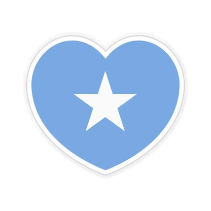 Heart Flag of Somalia - STICKER Vinyl Kiss-Cut Decal 4 Inch Transparent - The Sticker Space
