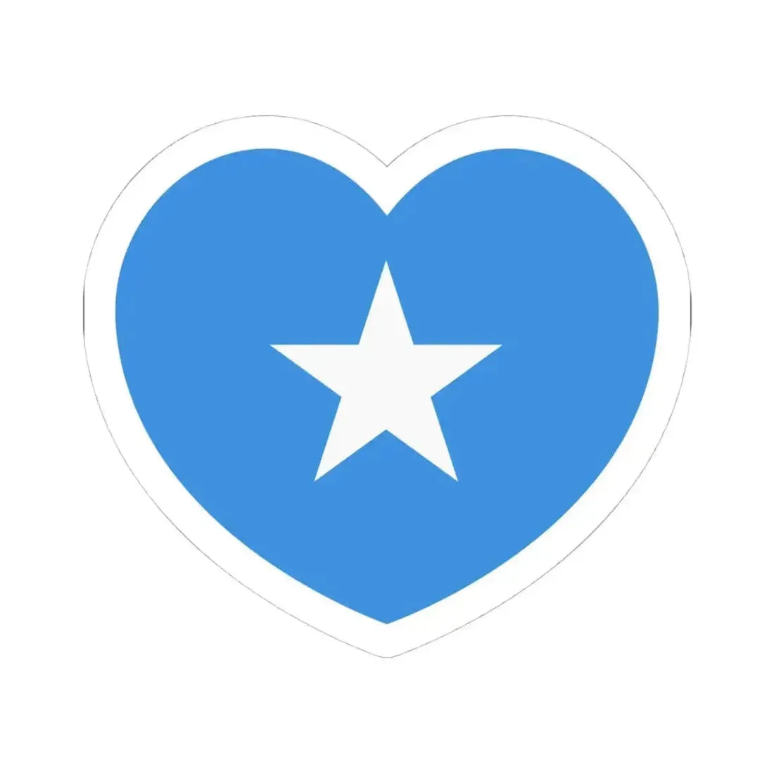Heart Flag of Somalia - STICKER Vinyl Kiss-Cut Decal 4 Inch White - The Sticker Space