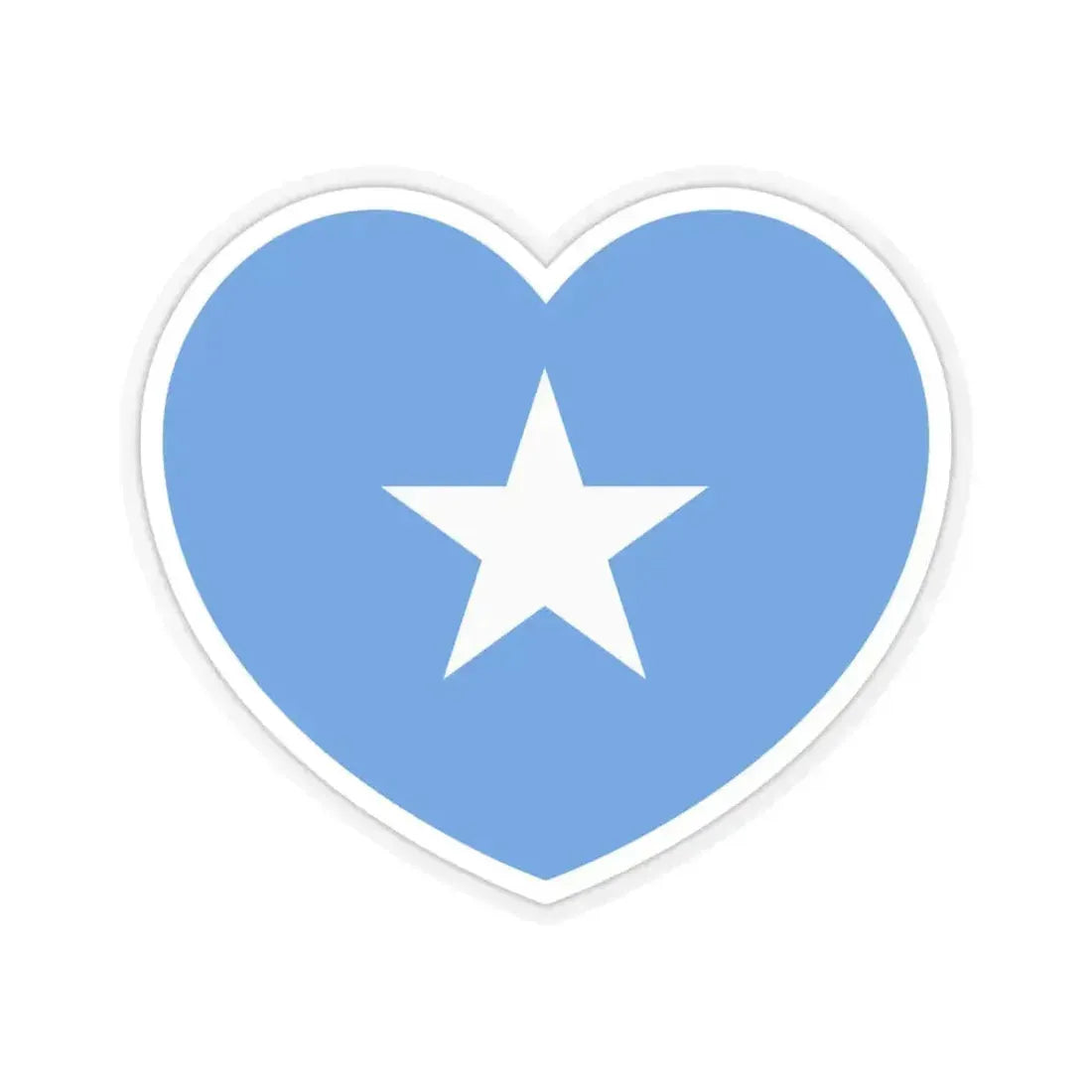 Heart Flag of Somalia - STICKER Vinyl Kiss-Cut Decal 6 Inch Transparent - The Sticker Space