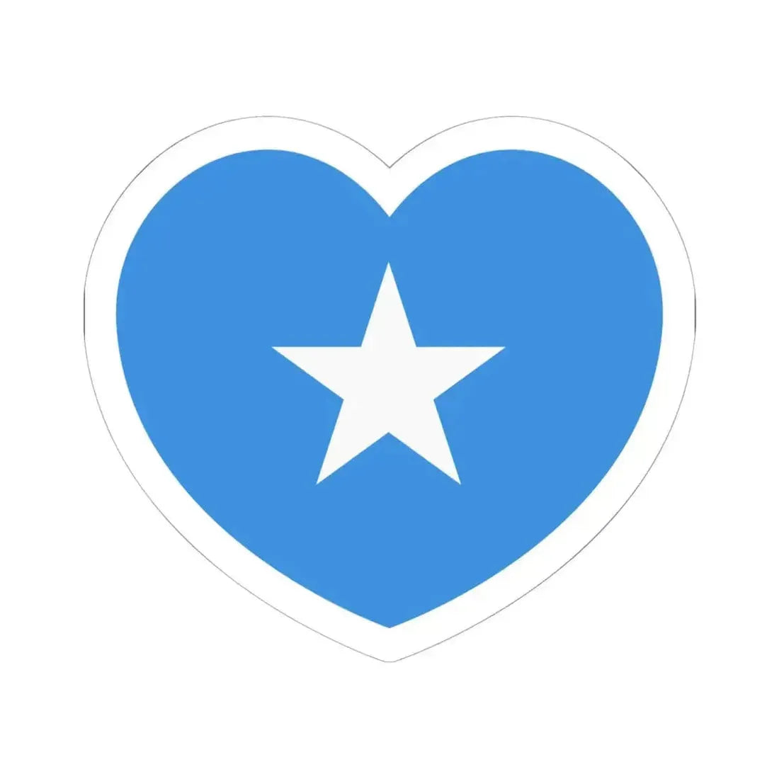 Heart Flag of Somalia - STICKER Vinyl Kiss-Cut Decal 6 Inch White - The Sticker Space