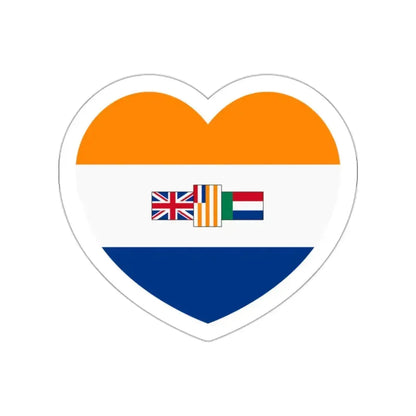 Heart Flag of South Africa 1928-1982 - STICKER Vinyl Die-Cut Decal White Die-Cut 2 Inch - The Sticker Space