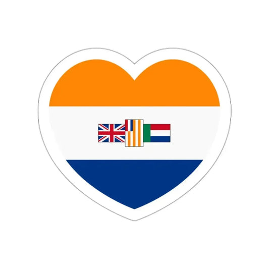Heart Flag of South Africa 1928-1982 - STICKER Vinyl Die-Cut Decal White Die-Cut 2 Inch - The Sticker Space