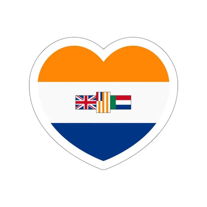Heart Flag of South Africa 1928-1982 - STICKER Vinyl Die-Cut Decal White Die-Cut 3 Inch - The Sticker Space