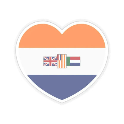 Heart Flag of South Africa 1928-1982 - STICKER Vinyl Kiss-Cut Decal 2 Inch Transparent - The Sticker Space