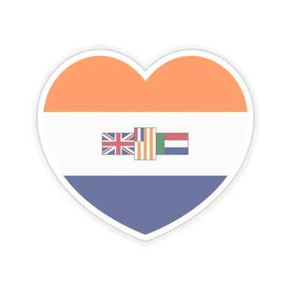 Heart Flag of South Africa 1928-1982 - STICKER Vinyl Kiss-Cut Decal 3 Inch Transparent - The Sticker Space