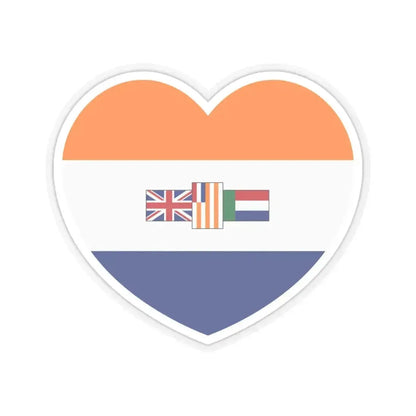 Heart Flag of South Africa 1928-1982 - STICKER Vinyl Kiss-Cut Decal 4 Inch Transparent - The Sticker Space