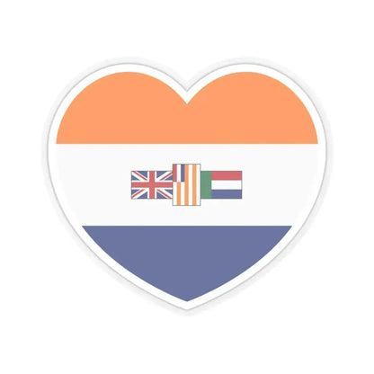 Heart Flag of South Africa 1928-1982 - STICKER Vinyl Kiss-Cut Decal 6 Inch Transparent - The Sticker Space