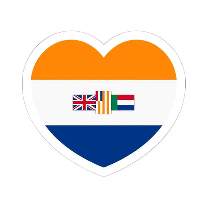 Heart Flag of South Africa 1928-1982 - STICKER Vinyl Kiss-Cut Decal 6 Inch White - The Sticker Space