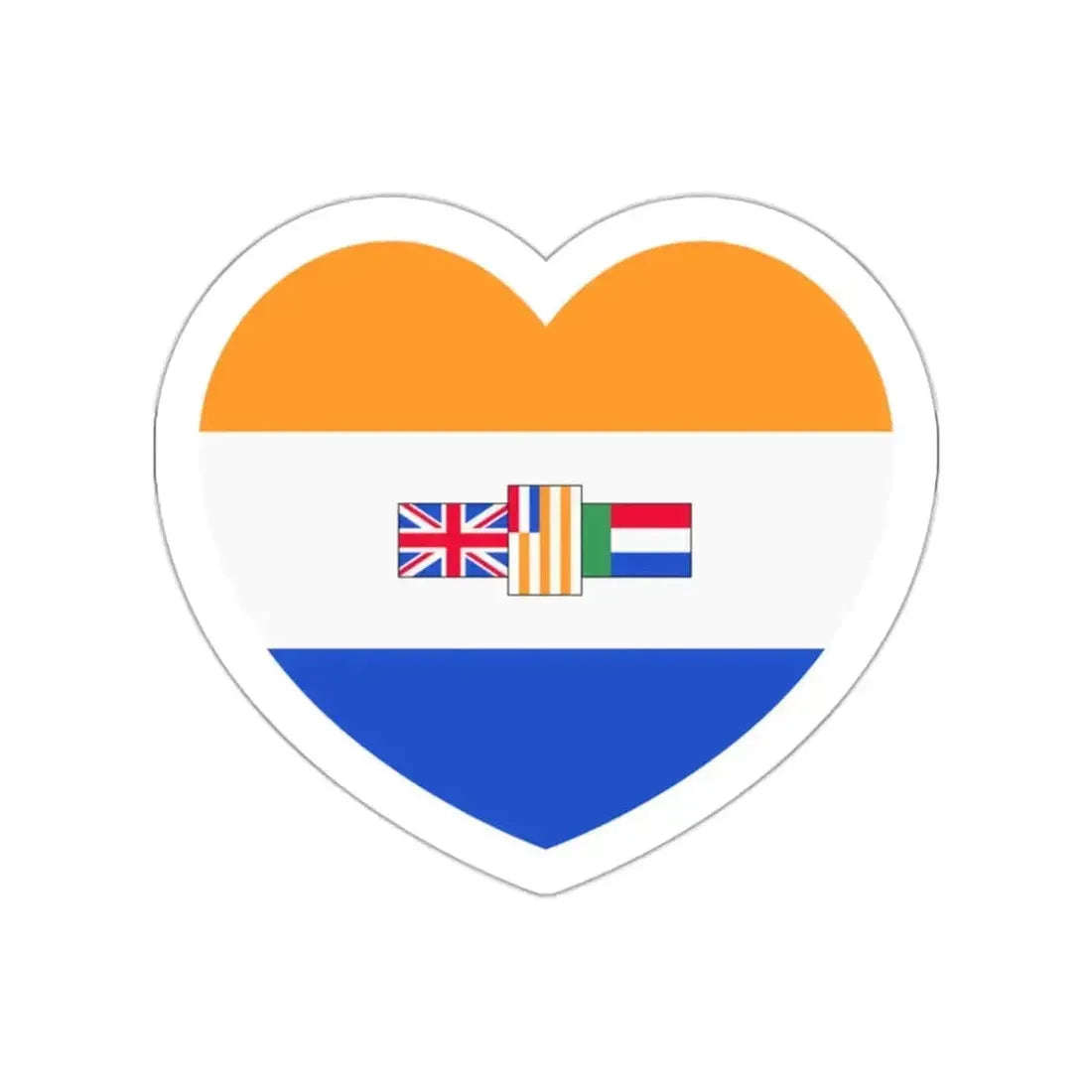 Heart Flag of South Africa 1982-1994 - STICKER Vinyl Die-Cut Decal - The Sticker Space