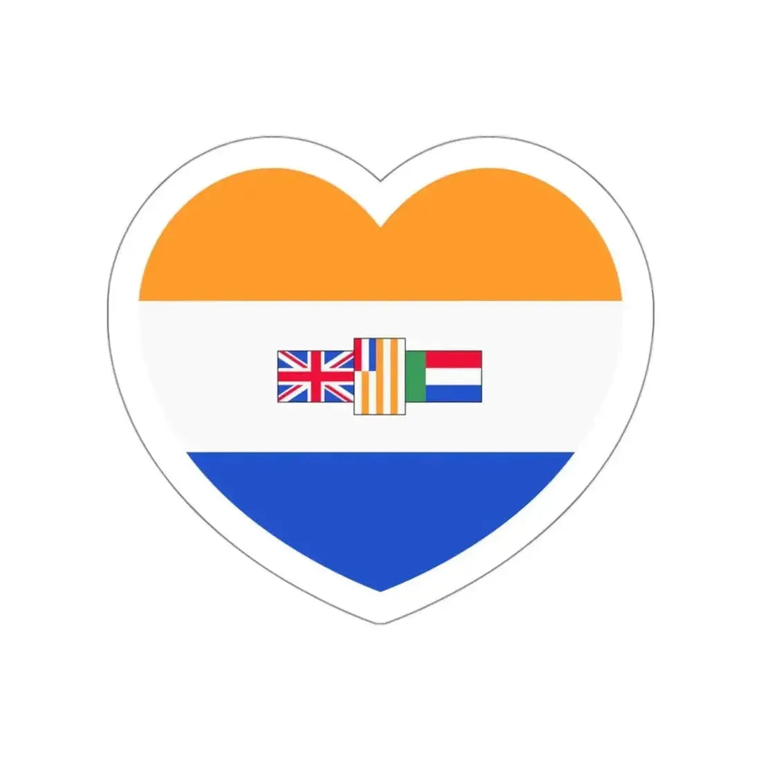 Heart Flag of South Africa 1982-1994 - STICKER Vinyl Die-Cut Decal - The Sticker Space