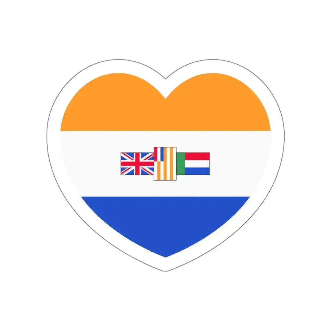 Heart Flag of South Africa 1982-1994 - STICKER Vinyl Die-Cut Decal - The Sticker Space