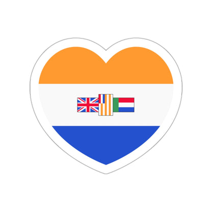 Heart Flag of South Africa 1982-1994 - STICKER Vinyl Die-Cut Decal-White-Die-Cut-2 Inch-The Sticker Space