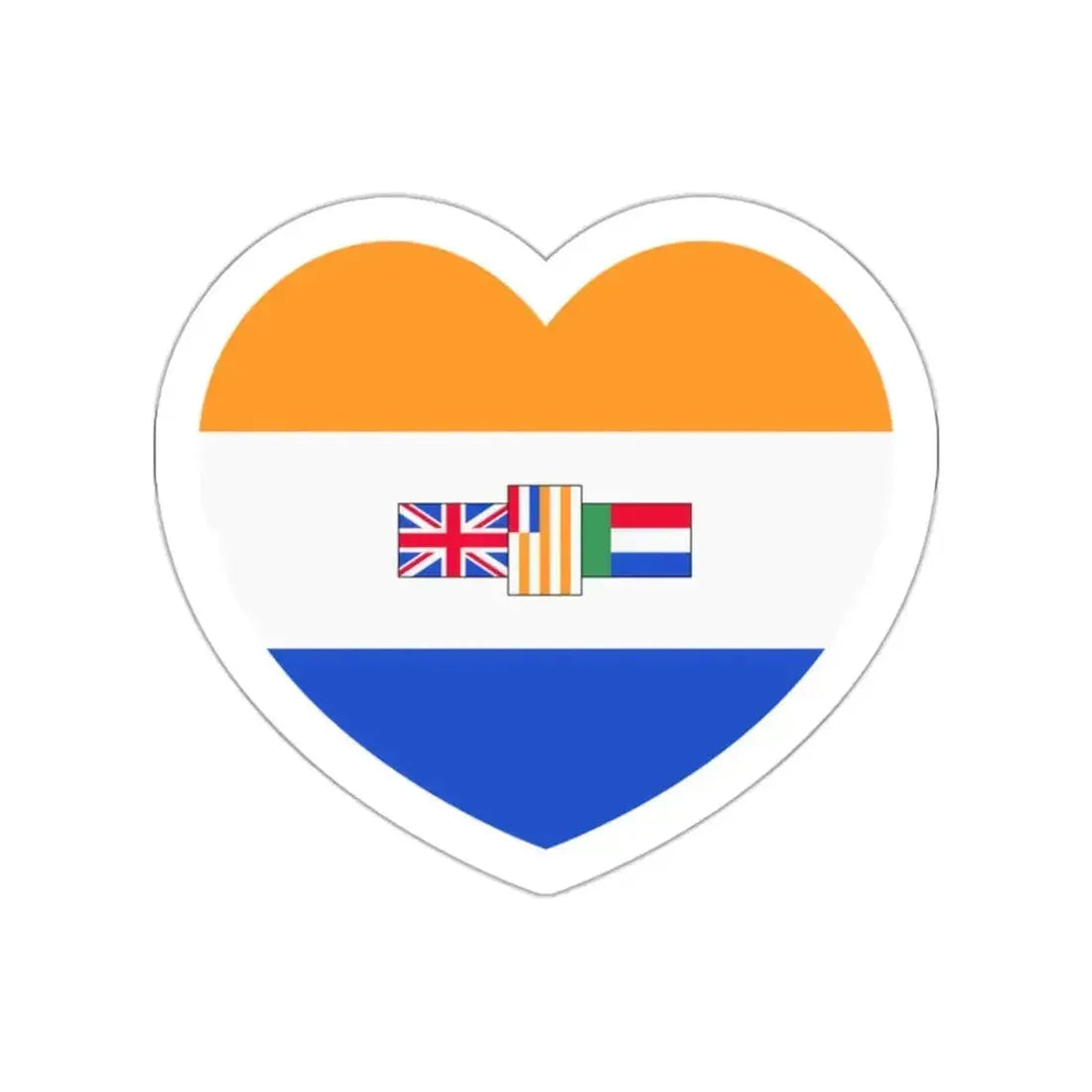 Heart Flag of South Africa 1982-1994 - STICKER Vinyl Die-Cut Decal White Die-Cut 2 Inch - The Sticker Space