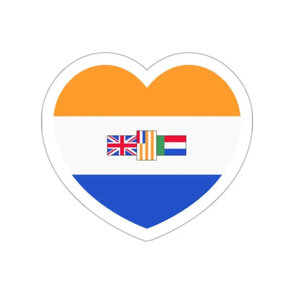 Heart Flag of South Africa 1982-1994 - STICKER Vinyl Die-Cut Decal White Die-Cut 2 Inch - The Sticker Space