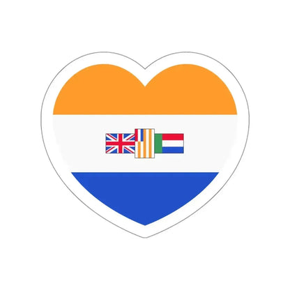 Heart Flag of South Africa 1982-1994 - STICKER Vinyl Die-Cut Decal White Die-Cut 3 Inch - The Sticker Space