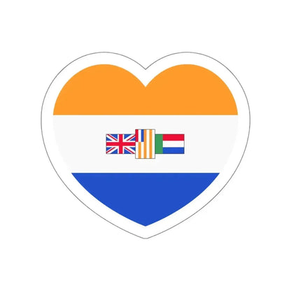 Heart Flag of South Africa 1982-1994 - STICKER Vinyl Die-Cut Decal White Die-Cut 4 Inch - The Sticker Space