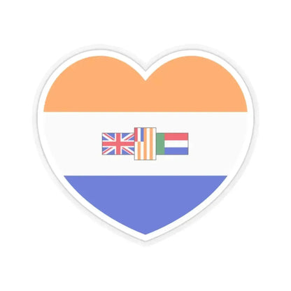 Heart Flag of South Africa 1982-1994 - STICKER Vinyl Kiss-Cut Decal 2 Inch Transparent - The Sticker Space