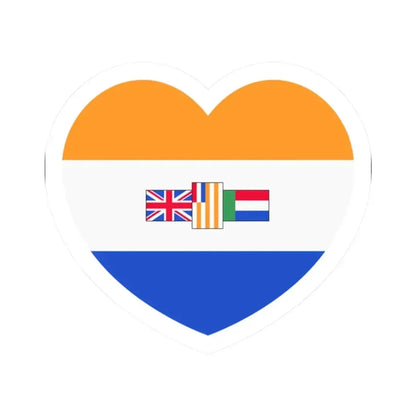 Heart Flag of South Africa 1982-1994 - STICKER Vinyl Kiss-Cut Decal 2 Inch White - The Sticker Space