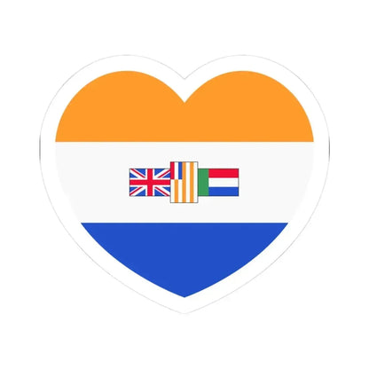 Heart Flag of South Africa 1982-1994 - STICKER Vinyl Kiss-Cut Decal 3 Inch White - The Sticker Space