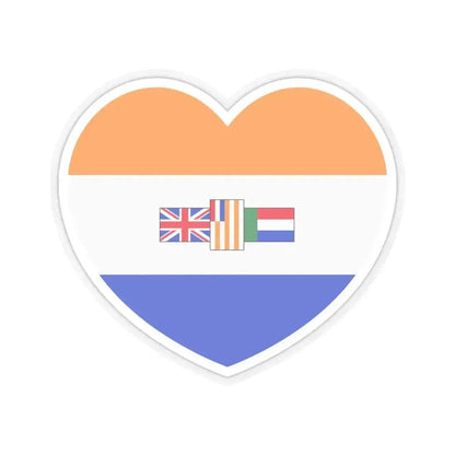 Heart Flag of South Africa 1982-1994 - STICKER Vinyl Kiss-Cut Decal 4 Inch Transparent - The Sticker Space
