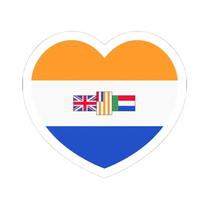 Heart Flag of South Africa 1982-1994 - STICKER Vinyl Kiss-Cut Decal 4 Inch White - The Sticker Space