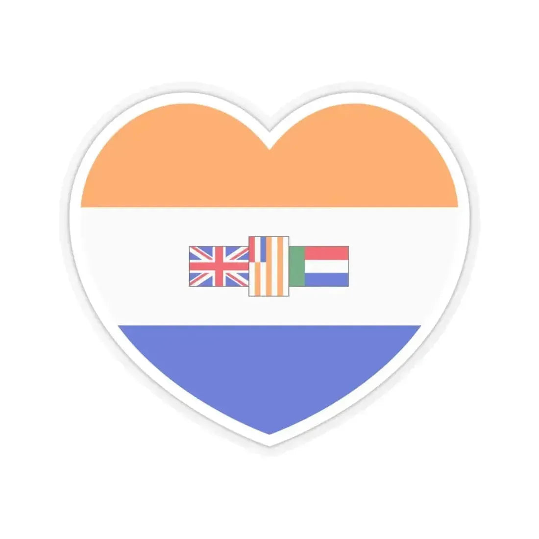 Heart Flag of South Africa 1982-1994 - STICKER Vinyl Kiss-Cut Decal 6 Inch Transparent - The Sticker Space