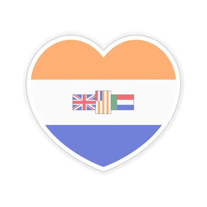 Heart Flag of South Africa 1982-1994 - STICKER Vinyl Kiss-Cut Decal 6 Inch Transparent - The Sticker Space