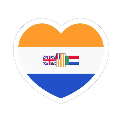 Heart Flag of South Africa 1982-1994 - STICKER Vinyl Kiss-Cut Decal 6 Inch White - The Sticker Space
