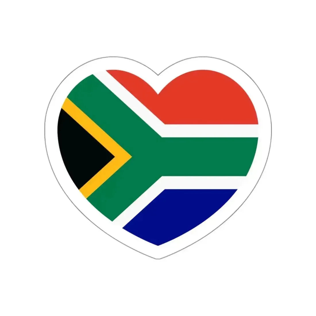 Heart Flag of South Africa - STICKER Vinyl Die-Cut Decal White Die-Cut 3 Inch - The Sticker Space
