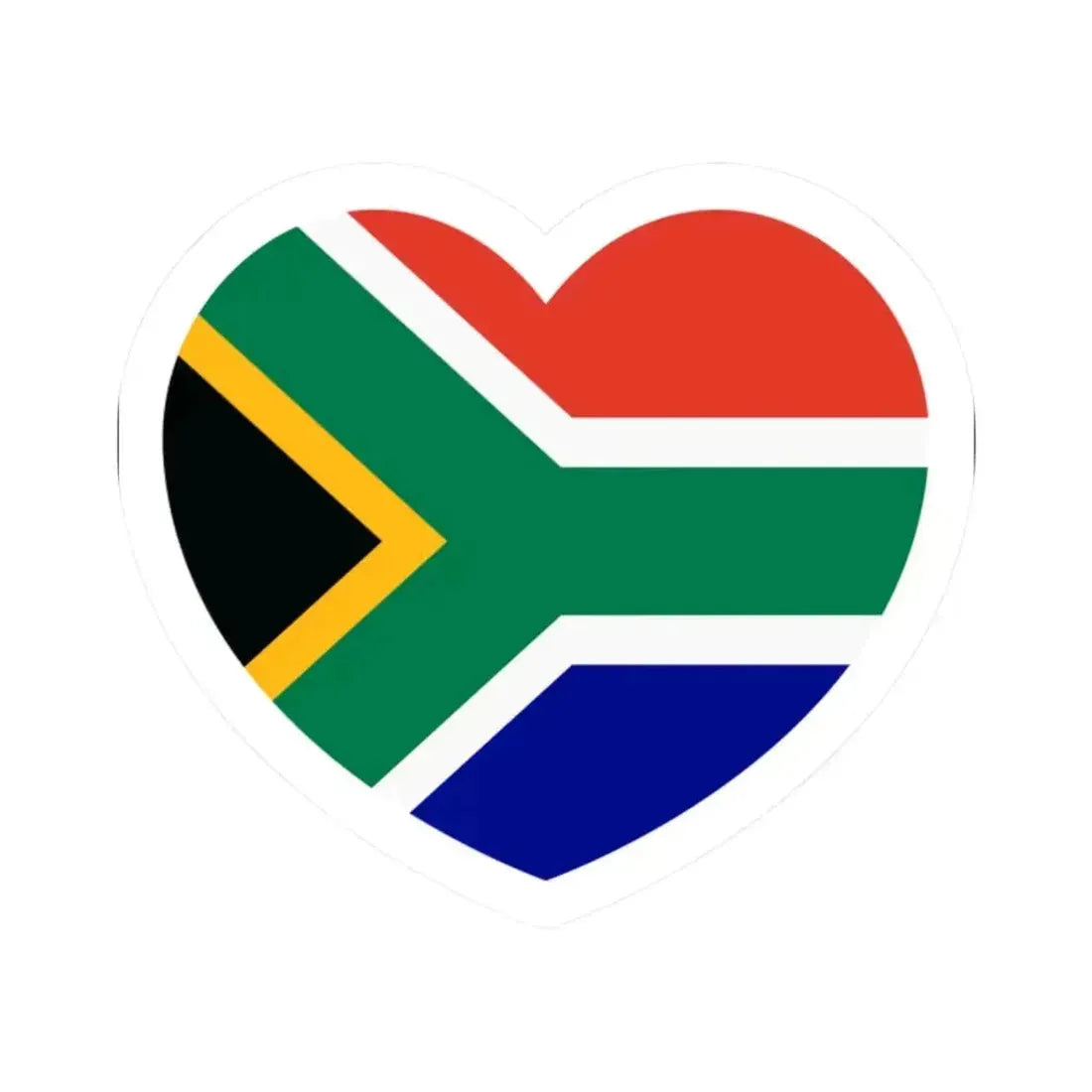 Heart Flag of South Africa - STICKER Vinyl Kiss-Cut Decal 2 Inch White - The Sticker Space