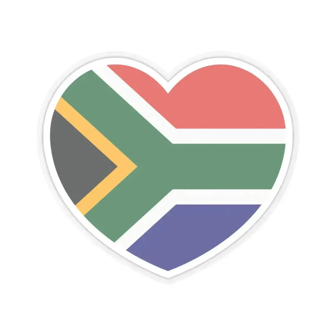 Heart Flag of South Africa - STICKER Vinyl Kiss-Cut Decal 3 Inch Transparent - The Sticker Space