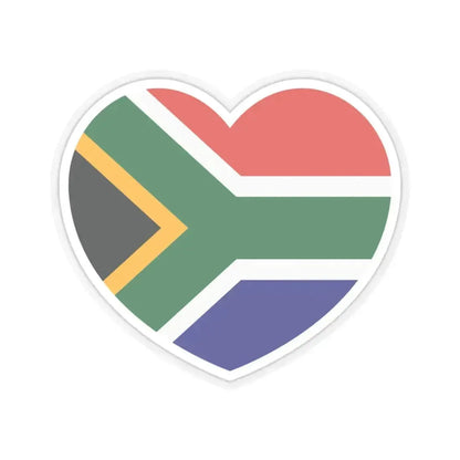 Heart Flag of South Africa - STICKER Vinyl Kiss-Cut Decal 3 Inch Transparent - The Sticker Space