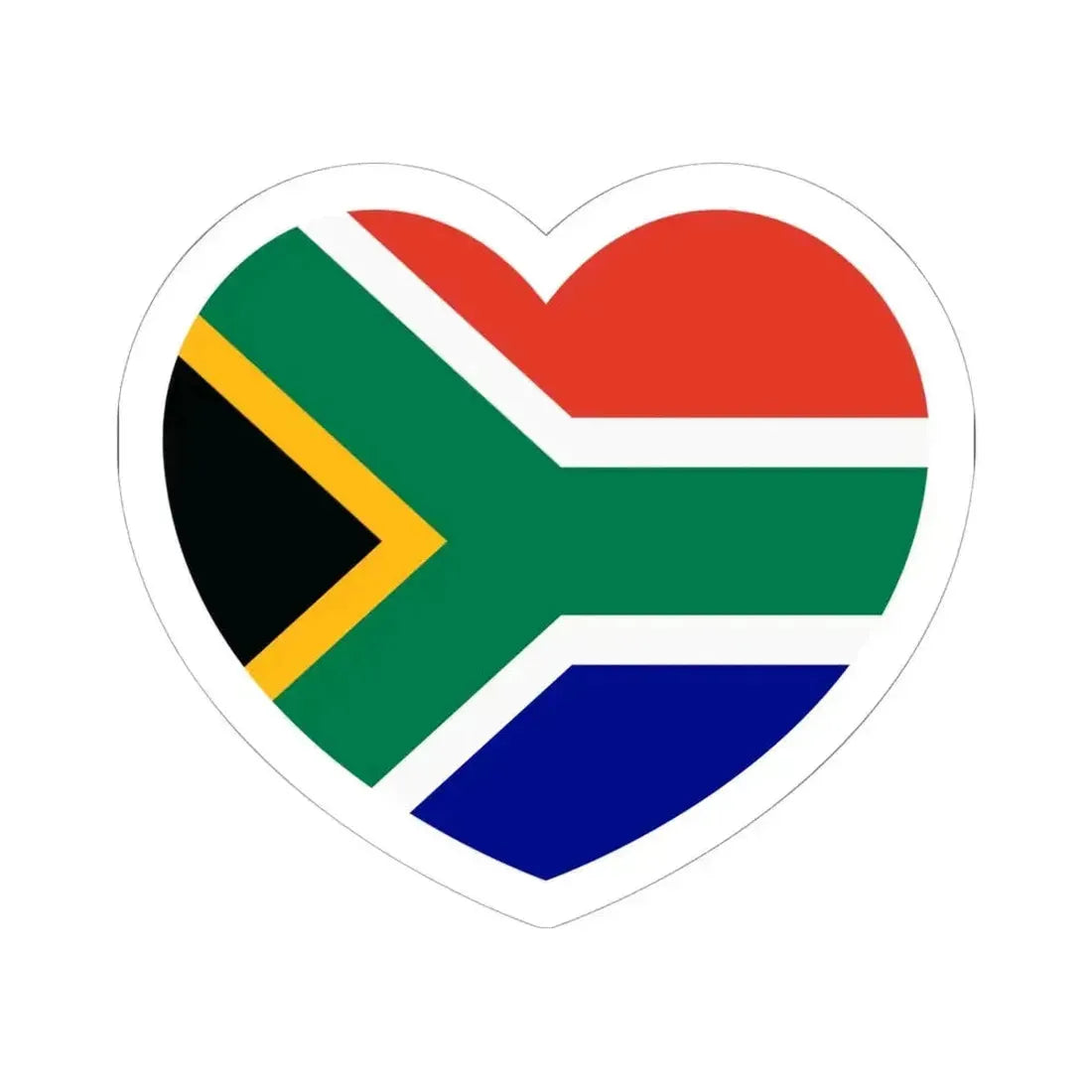 Heart Flag of South Africa - STICKER Vinyl Kiss-Cut Decal 6 Inch White - The Sticker Space