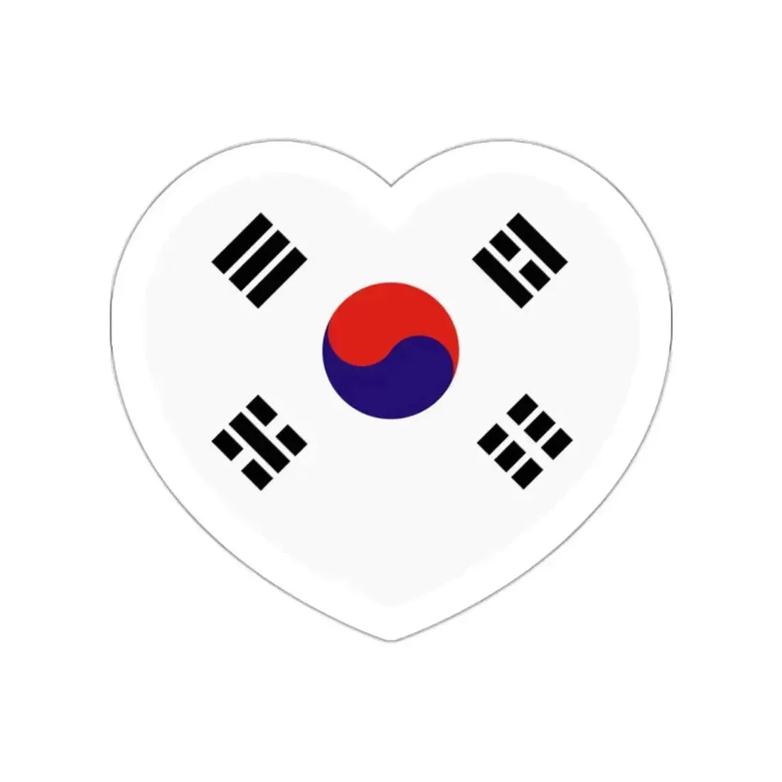Heart Flag of South Korea 1945-1948 - STICKER Vinyl Die-Cut Decal White Die-Cut 2 Inch - The Sticker Space