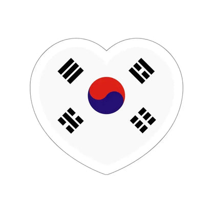 Heart Flag of South Korea 1945-1948 - STICKER Vinyl Die-Cut Decal White Die-Cut 4 Inch - The Sticker Space