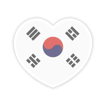 Heart Flag of South Korea 1945-1948 - STICKER Vinyl Kiss-Cut Decal 6 Inch Transparent - The Sticker Space