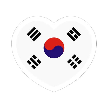 Heart Flag of South Korea 1945-1948 - STICKER Vinyl Kiss-Cut Decal 6 Inch White - The Sticker Space