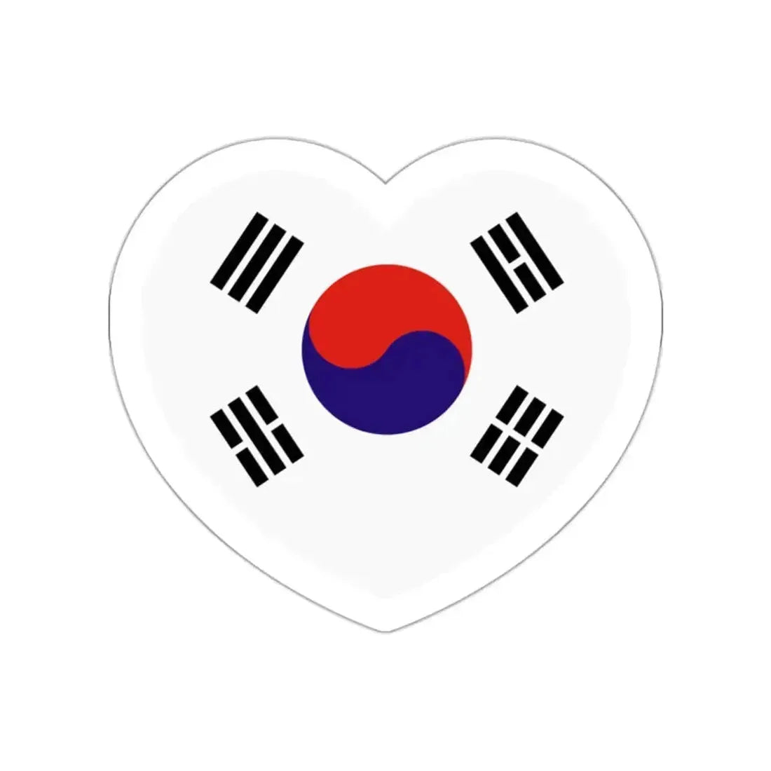 Heart Flag of South Korea 1948-1949 - STICKER Vinyl Die-Cut Decal White Die-Cut 2 Inch - The Sticker Space