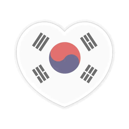 Heart Flag of South Korea 1948-1949 - STICKER Vinyl Kiss-Cut Decal 2 Inch Transparent - The Sticker Space