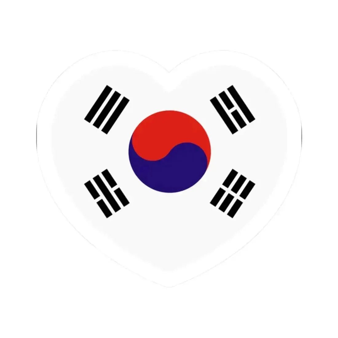 Heart Flag of South Korea 1948-1949 - STICKER Vinyl Kiss-Cut Decal 2 Inch White - The Sticker Space