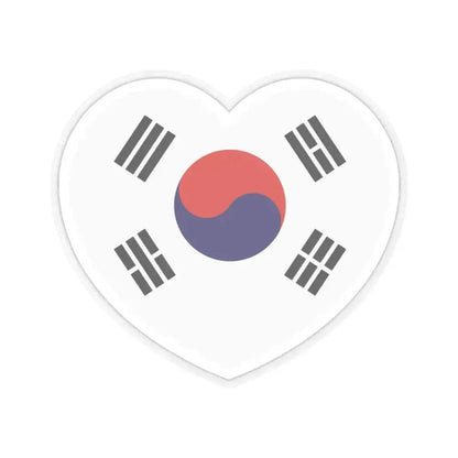 Heart Flag of South Korea 1948-1949 - STICKER Vinyl Kiss-Cut Decal 3 Inch Transparent - The Sticker Space