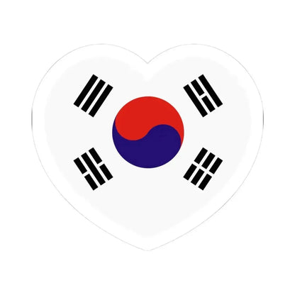 Heart Flag of South Korea 1948-1949 - STICKER Vinyl Kiss-Cut Decal 3 Inch White - The Sticker Space