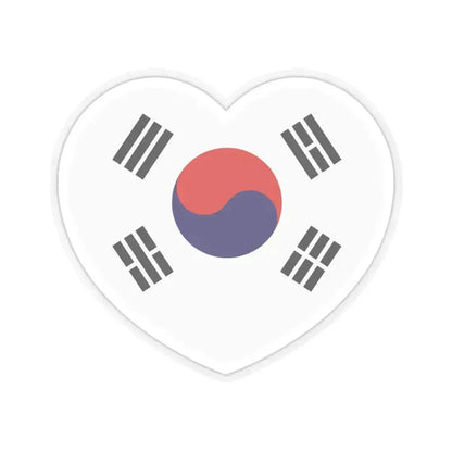 Heart Flag of South Korea 1948-1949 - STICKER Vinyl Kiss-Cut Decal 4 Inch Transparent - The Sticker Space