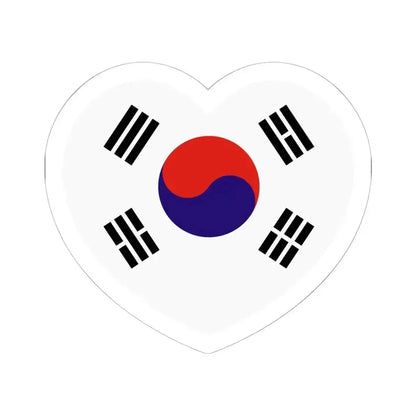 Heart Flag of South Korea 1948-1949 - STICKER Vinyl Kiss-Cut Decal 6 Inch White - The Sticker Space