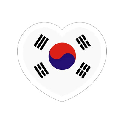 Heart Flag of South Korea 1949-1984 - STICKER Vinyl Die-Cut Decal White Die-Cut 2 Inch - The Sticker Space