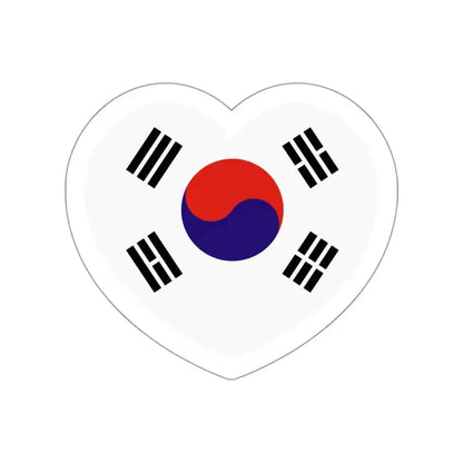 Heart Flag of South Korea 1949-1984 - STICKER Vinyl Die-Cut Decal White Die-Cut 3 Inch - The Sticker Space