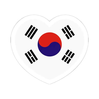 Heart Flag of South Korea 1949-1984 - STICKER Vinyl Kiss-Cut Decal 6 Inch White - The Sticker Space