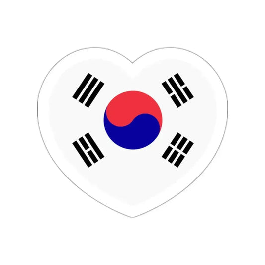 Heart Flag of South Korea 1984-1997 - STICKER Vinyl Die-Cut Decal White Die-Cut 2 Inch - The Sticker Space
