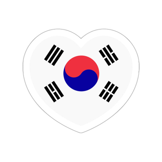 Heart Flag of South Korea 1984-1997 - STICKER Vinyl Die-Cut Decal-White-The Sticker Space