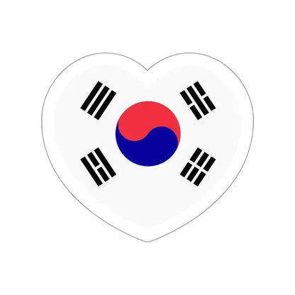 Heart Flag of South Korea 1984-1997 - STICKER Vinyl Die-Cut Decal White Die-Cut 3 Inch - The Sticker Space